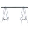 OSP Home Furnishings Middleton Desk Chrome: Sleek Glass Surface, Steel Frame, No Storage Home Office Furniture - 2 of 4