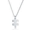 Bella Silver Sterling Silver 2PC, Puzzle Piece Necklace Set - '16+2" 'You Are My' Heart, 14+2" Puzzle Piece - Silver - 16+2 Inch - 3 of 4