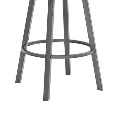 Fargo 32" Swivel Barstool in Mineral Finish with Black Faux Leather