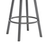 30" Fargo Counter Height Barstool Metal Barstool in Mineral Finish with Faux Leather Black - Armen Living: Upholstered Low Back, Fixed Height - 2 of 4