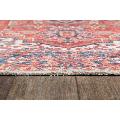 Chandler Red Hand-Knotted Synthetic Rectangular Rug 2' x 3'