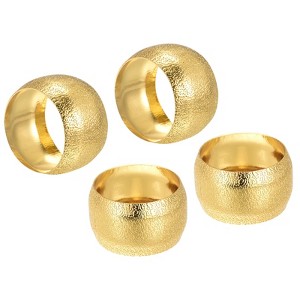 Unique Bargains Dining Table Decorations Alloy Decorative Wear Resistance Round Napkin Rings 4 Pcs - 1 of 4