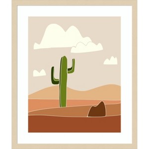 Amanti Art Southwest Cactus Landscape by Little Dean Wood Framed Wall Art Print - 1 of 4