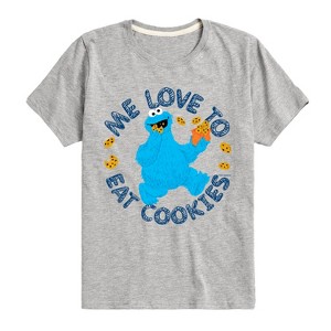 Boys' - Sesame Street - Me Love To Eat Cookies Short Sleeve Graphic T-Shirt - 1 of 4