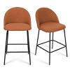 Nano 25" Upholstered Counter Height Bar Stools Set of 4 Armless Bar Chair with Backrest Wider Seat for Kitchen Island Home Bar-Maison Boucle - 2 of 4