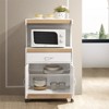 Microwave Kitchen Cart in White - Hodedah - 3 of 4
