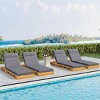 Set of 2 Outdoor Wood Reclining Lounge Chairs with Water-Resistant Cushions, Adjustable Chaise Loungers for Poolside or Backyard-The Pop Home - 2 of 4