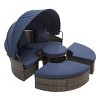 Rattan Round Daybed With Shelter Roof And Lift Coffee Table,Lounge Near Me,Lounge Chaise -Maison Boucle - 4 of 4