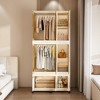 KTMBDW Portable Wardrobe Closet Storage Organizer for Clothes, Plastic Collapsible Closet Organizer with Transparent Door for Living Room Bedroom - 3 of 4