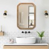 29.72*19.69in Functional Mirror with Cabinet, Wood Framed Bathroom Wall Cabinet with Mirror and Adjustable Shelves, Wall Mounted Mirror - 2 of 4