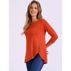 Allegra K Women's 3/4 Sleeve Round Neck Button Decor Casual Stretchy Tunic Tops - 2 of 4