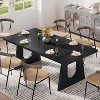 Okak Modern Large Rectangular Dining Table with Wood Pedestal Base,Minimalist Kitchen Dinner Table for Dining Room,Family Meals - 2 of 4