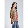Women's Waves & Rhombus Print Button Up Blouse - APNY - 3 of 4