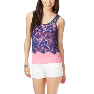 Aeropostale Womens Sheer Crochet-front Tank Top - 1 of 2