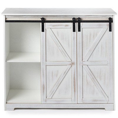 The Lakeside Collection Barn Door-style Buffet Cabinets - Antique White ...