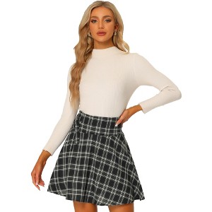 INSPIRE CHIC Women's School Plaid Cotton Mini Tartan Skater Skirt - 1 of 4