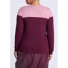 ELOQUII Women's Plus Size Sweetheart Colorblock Sweater - 3 of 4