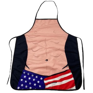USA Shorts Apron Funny 4th Of July America Graphic Novelty Kitchen Smock - Crazy Dog Bakeware - 1 of 4