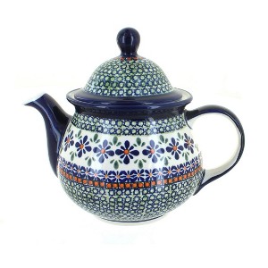 Blue Rose Polish Pottery 943 Zaklady Large Teapot - 1 of 1