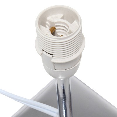 Mini Table Lamp with Squared Empire Fabric Shade Black - Simple Designs: ETL Listed, Metal Base, Linen Shade, Inline Switch