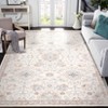 Washable Vintage Rug Non Slip Low Pile Rug Soft Throw Floor Cover Floral Foldable Indoor Carpet for Living Room Bedroom Playroom Nursery - 3 of 4