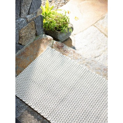White Geometric Braided Synthetic 2' x 3' Rug