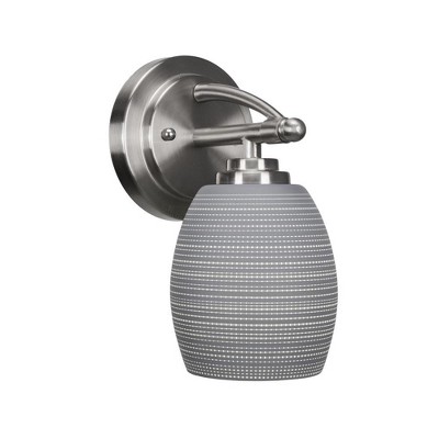 Toltec Lighting Marquise 1 - Light Sconce in  Brushed Nickel with 5" Gray Matrix Shade
