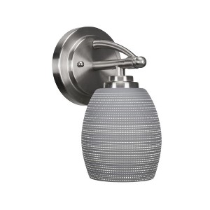Toltec Lighting Marquise 1 - Light Sconce in  Brushed Nickel with 5" Gray Matrix Shade - 1 of 1