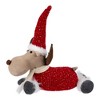 Northlight Laying Plush Moose Christmas Figure - 12" - Red and White - image 4 of 4