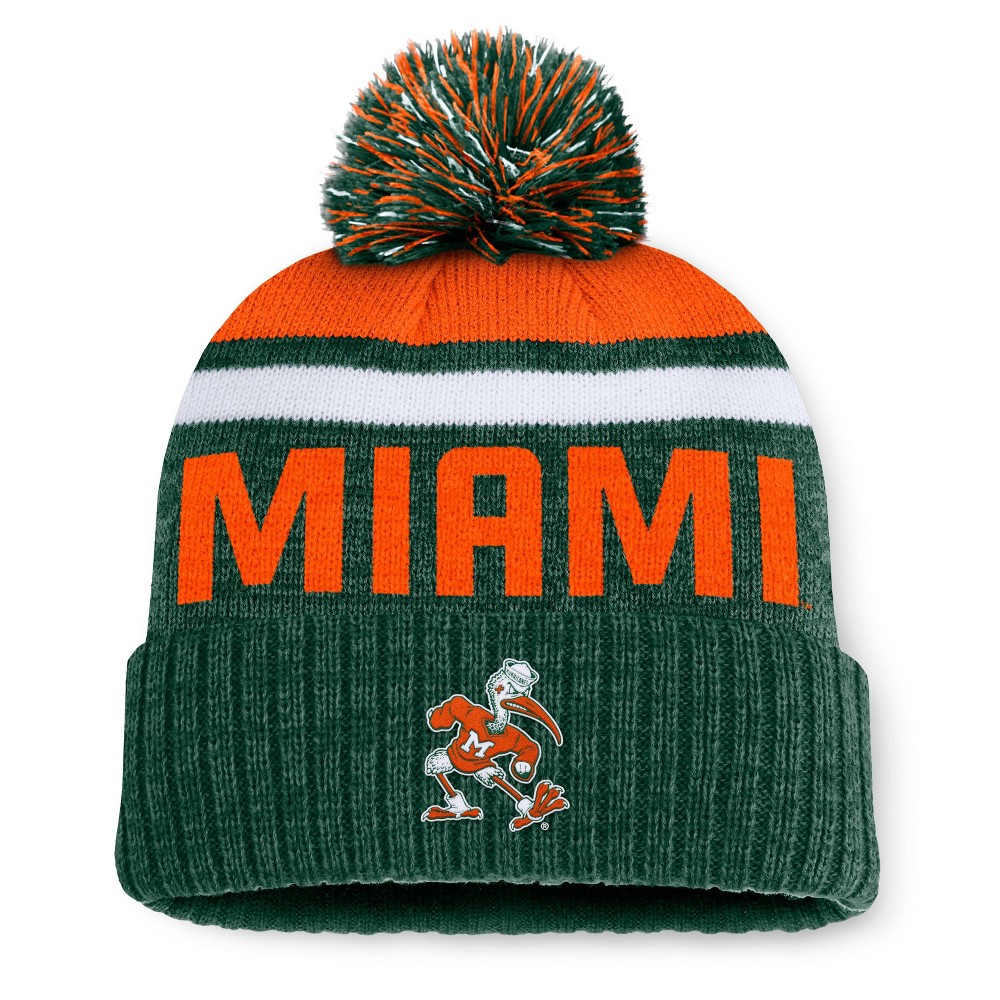 NCAA Miami Hurricanes Knit Cuffed Pom Beanie