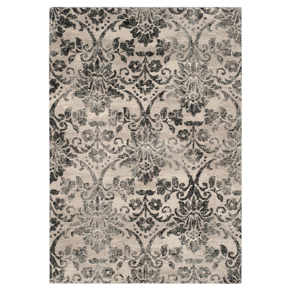 Cream/Gray Abstract Loomed Area Rug - (5'x8') - Safavieh