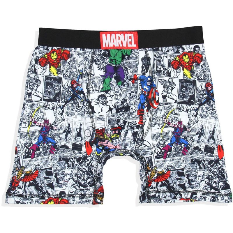 Marvel Mens' 2 Pack Vintage Superhero Comic Boxers Underwear Boxer Briefs Multicolored, 2 of 5