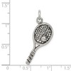 Black Bow Jewelry Sterling Silver Antiqued Tennis Racquet and Ball Pendant - 4 of 4