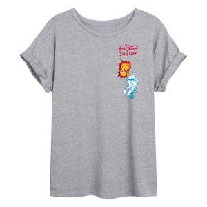Women's - The Year Without a Santa Claus - Heat Miser Cold Miser Oversized Graphic T-Shirt - 1 of 4