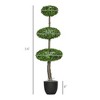 Set of 2 Artificial Boxwood Topiary Trees in Pots, 43.25" Artificial Plants Faux Trees for Home Office, Living Room Decor, Indoor & Outdoor - 3 of 4