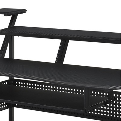 Acme Black Studio Music Desk with Drawer and Keyboard Tray