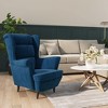 vidaXL Modern Velvet Armchair in Blue - Stylish and Comfortable Seating Solution with Plywood Frame and Padded Seat - 2 of 4