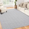 Washable Modern Braided Printed Rug Non Slip Low Pile Rug Soft Contemporary Throw Floor Cover Foldable Indoor Carpet for Living Room Bedroom - 3 of 4