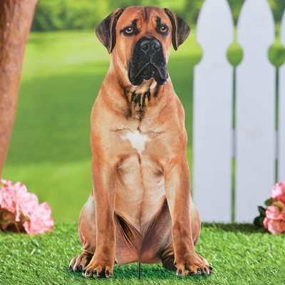 Realistic Mastiff Metal Outdoor Garden Stake, 27.5"