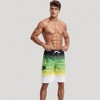 Anna-Kaci Swim Men's Ombre Stripe Swim Trunks with Drawstring Waistband and Quick-Dry Lightweight Fabric for Comfortable Wear - 4 of 4