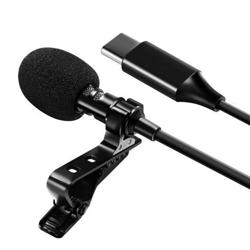 Portable Professional Clip-on Microphone Omnidirectional with Storage Bag for Recording Youtube/Interview/Video Conference etc Mini Lapel Microphone USB