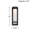 Possini Euro Design Kathleen 14" High Modern Outdoor Wall Light Fixture Mount Porch House Exterior LED Bulb Weatherproof Sand Black Metal Glass Shade - 4 of 4