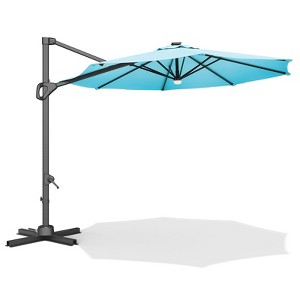 10FT Outdoor Cantilever Umbrella Patio Umbrella Market Sun Shade Windproof Offset Umbrella with 360-Degree Rotation for Garden Pool Deck BackYard - 1 of 4