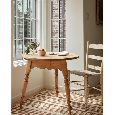 Handwoven Caramel and Cream Wool Stripe Rug, 5' x 8'