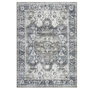 5x7 Washable Rug Distressed Vintage Area Rug for Living Room Washable Rug for Bedroom Oriental Farmhouse Rugs Non Slip Indoor - 1 of 4