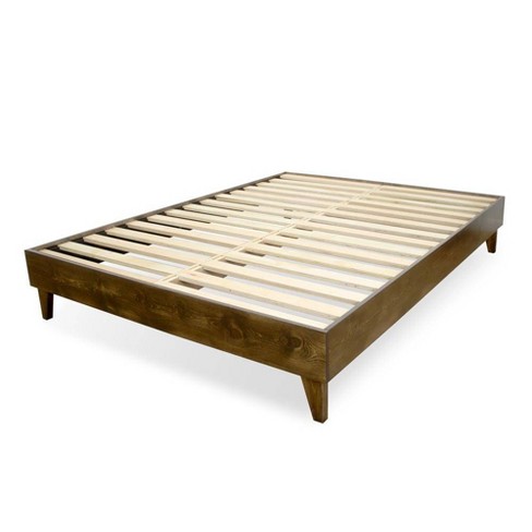 Eluxury American Pine Platform Bed, Extra Long Twin Bed Frame Wood
