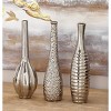 Olivia & May Set of 3 Ceramic Glam Vase Silver - Luxury Tabletop Amphora Decor, Spot Clean - image 2 of 4