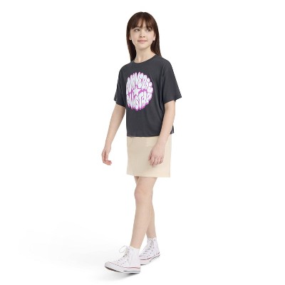 Converse Girls' Short Sleeve Boxy Fit Graphic T-Shirt - Black L — фото 2