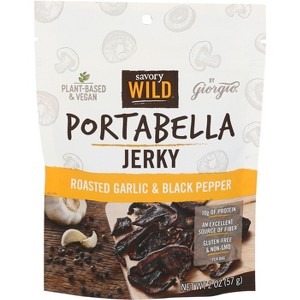 Savory Wild Roasted Garlic & Black Pepper Portabella Jerky - Case of 12 - 2 oz - 1 of 1