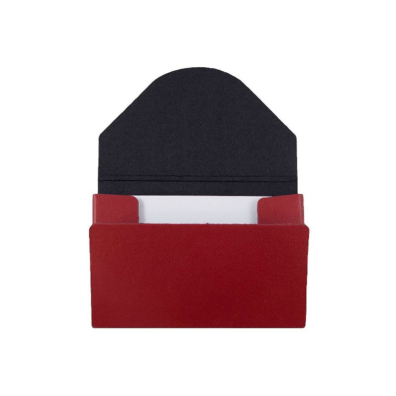 JAM Paper Colorful Business Card Holder Case w/Round Flap Matte Red Chipboard 369031720, 2 of 4